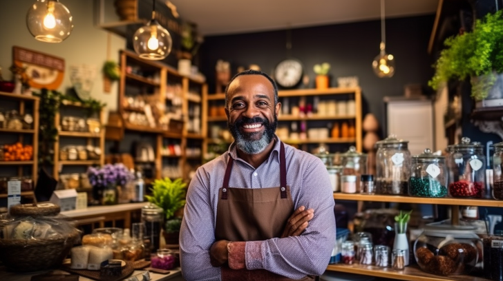 Smiling Male Business Owner in a Shop