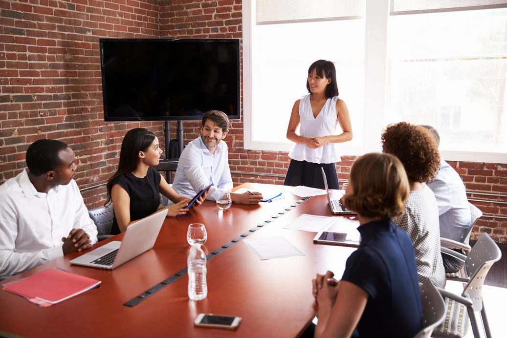 Businesswoman Addressing 